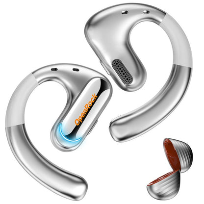 [CLEARANCE] OpenRock Pro True Wireless Air Conduction Bluetooth 5.2 Sports Earbuds with 48 Hours of Battery Life, Noise Cancelling Microphone, Button Controls, Sweat and Dust Resistance, Open Ear Hook Type Earphone Design | Black