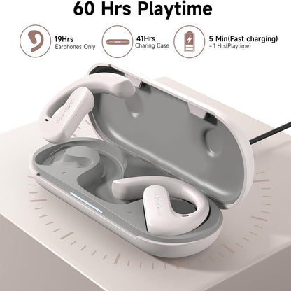 [CLEARANCE] OpenRock S True Wireless Air Conduction Bluetooth 5.3 Sports Earbuds with 60 Hours of Battery Life, Noise Cancelling Microphones, Touch Controls, Sweat and Dust Resistance, Rock & Relax Mode, Open Ear Hook Type Design | Black