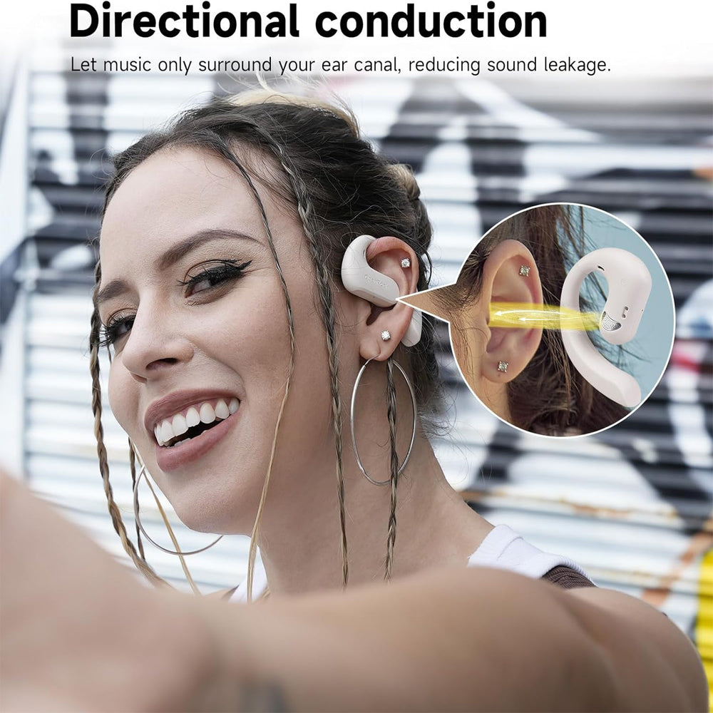 OpenRock S True Wireless Air Conduction Bluetooth 5.3 Sports Earbuds with 60 Hours of Battery Life, Noise Cancelling Microphones, Touch Controls, Sweat and Dust Resistance, Rock & Relax Mode, Open Ear Hook Type Design