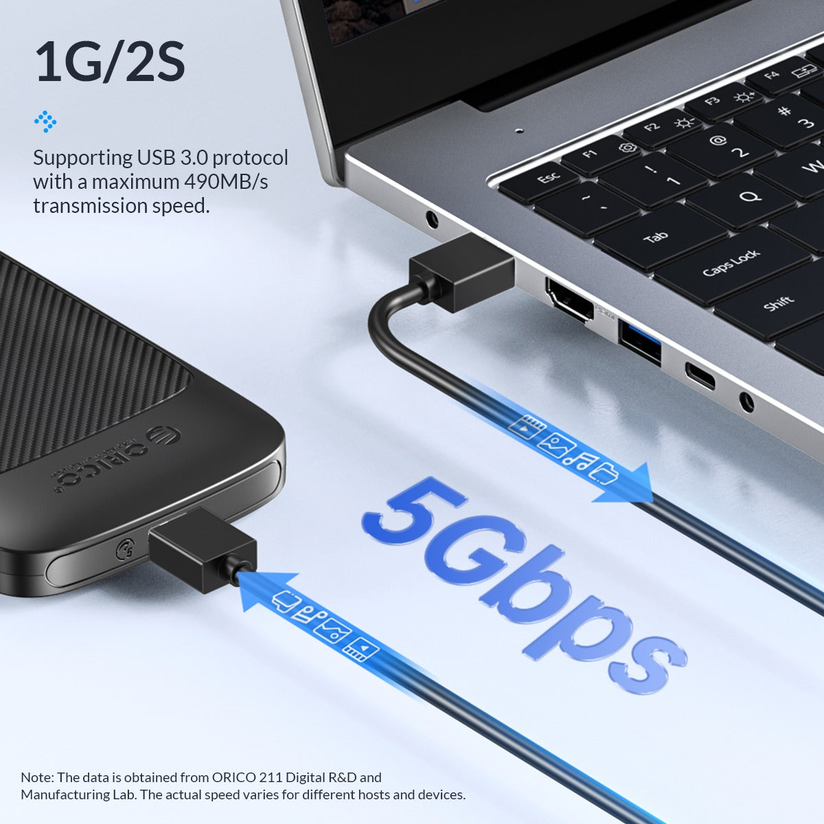 [CLEARANCE] ORICO 2.5 inch SATA to USB 3.0 Micro-B HDD Enclosure Tool-Free with 5Gbps Fast Data Transfer Rate, 0.5m Micro-B to USB-A Data Cable, 6TB Max. Disk Capacity for PC, Laptop, Windows, Mac, Linux, Router, TV, PS4 Hard Drive Enclosure | 2020U3