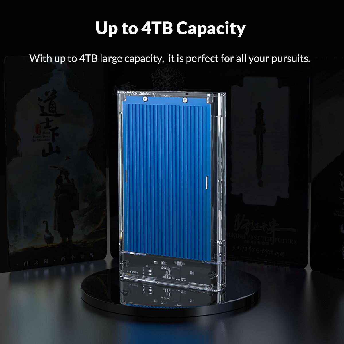 [CLEARANCE] ORICO 2.5 inch SATA 3.0 HDD to USB 3.0 Micro B Transparent External Hard Disk Drive Enclosure Case with Aluminum Alloy Internal Plate & Up to 4TB Memory Storage Capacity for Windows Mac OS Linux PC Laptop Computer | 2179U3 - Blue