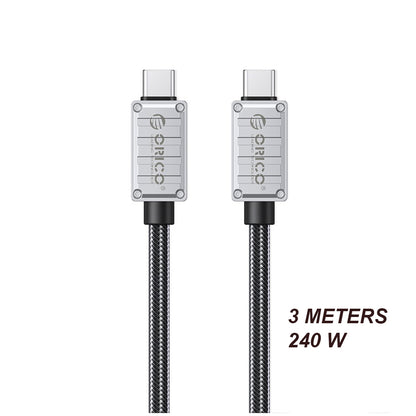 [CLEARANCE] ORICO (3m) Thunderbolt 3 USB C to USB C Fast Charging Data Cable PD 240W 8K 60Hz Video with 400Gbps Transfer Rate, Aluminum Alloy for Smartphones, Laptop, PC | 240A1