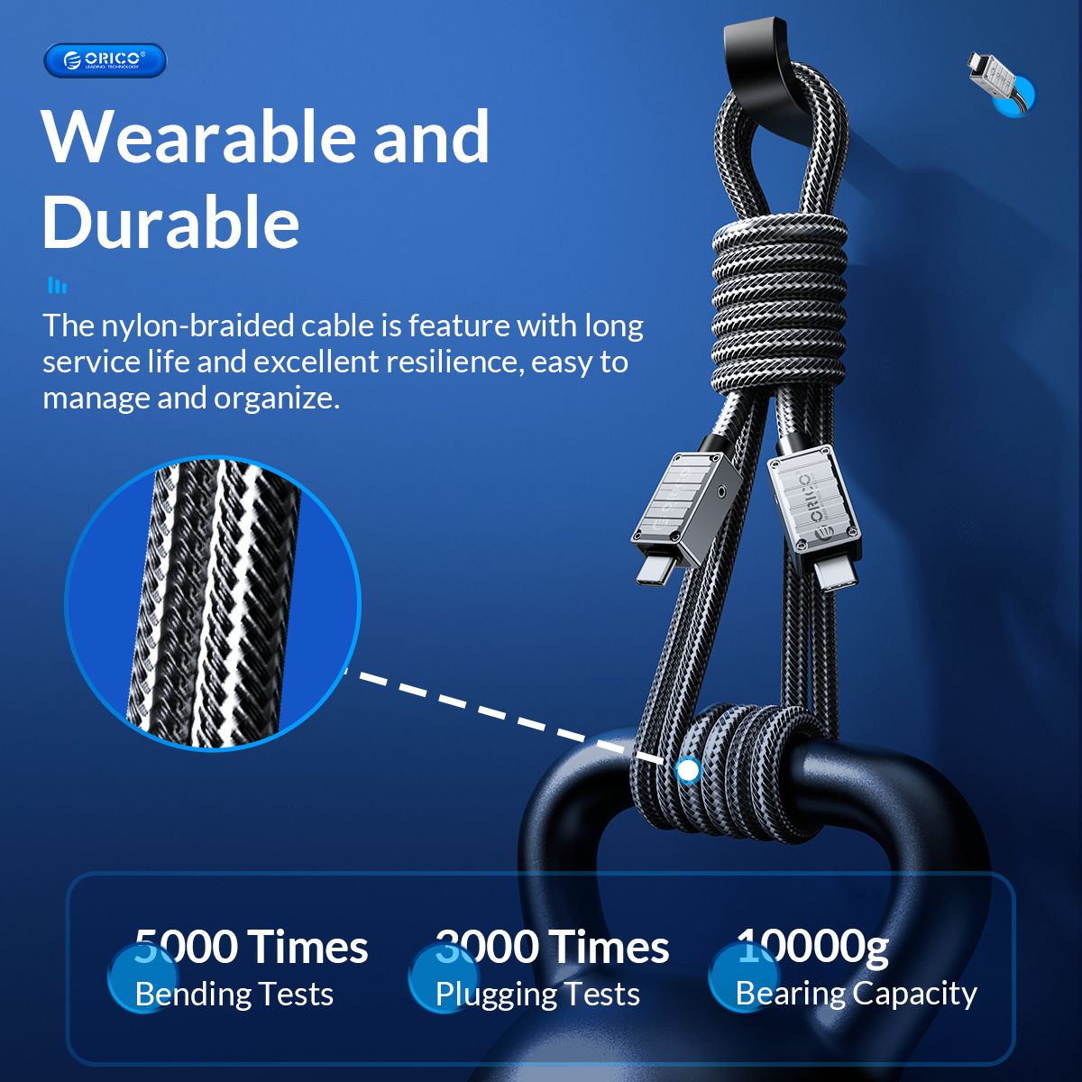 [CLEARANCE] ORICO 2 Meters PD 240W USB 2.0 Type C Fast Charging Data Cable with Durable Nylon-Braided Jacket & Intelligent Chip for iPhone 15 iPad MacBook Samsung Galaxy Tab Xiaomi Mi Pad Smartphone Tablet Laptop Camera | 240A2-20