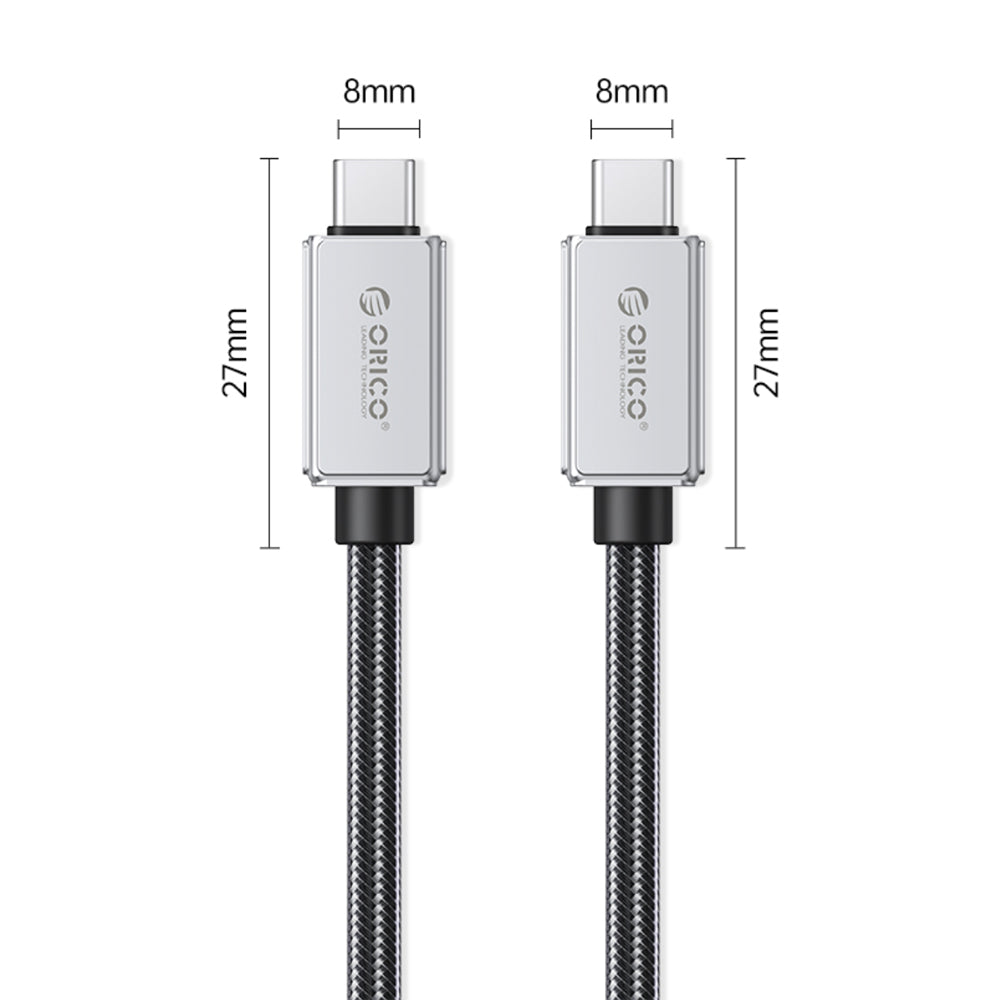 Orico 2M 240A3-20 Series USB Type-C Male to Male PD 240W 20Gbps Fast Charging Nylon Braided Video and Data Cable with 4K 60Hz Video Output and E-Marker Chip for Smartphone PC Laptop
