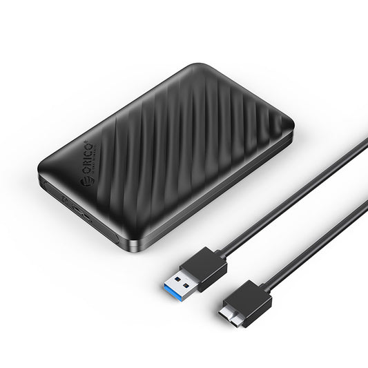 ORICO 2.5 inch SATA to USB 3.0 Micro-B SSD Enclosure Tool-Free with 5Gbps Fast Data Transfer Rate, 0.5m Micro-B to USB-A Cable, 6TB Max. Disk Capacity for PC, Laptop, Windows, Mac, Linux, Router, TV, PS4 Hard Drive Enclosure | 2521U3-V1