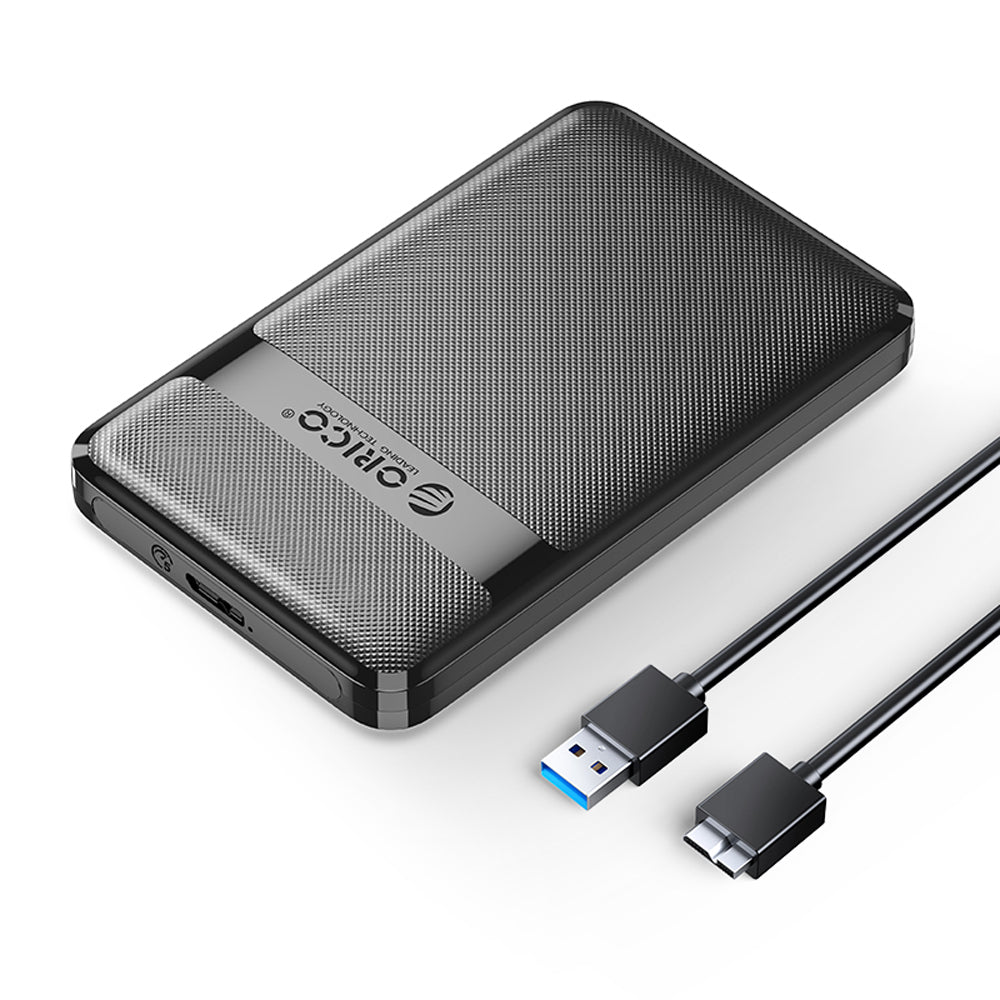 ORICO 2.5 inch SATA to USB 3.0 Micro-B SSD Enclosure Tool-Free with 5Gbps Fast Data Transfer Rate, 0.5m Micro-B to USB-A Cable, 6TB Max. Disk Capacity for PC, Laptop, Windows, Mac, Linux, Router, TV, PS4 HDD Enclosure | 2577U3-V1
