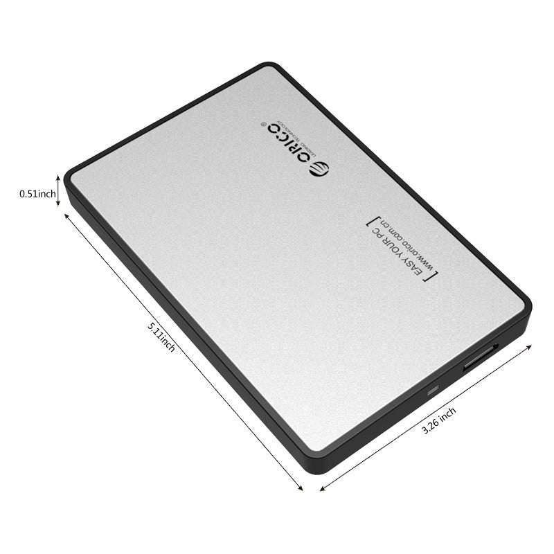 ORICO 2.5" SATA 3.0 HDD / SSD External Enclosure USB 3.0 Micro-B with Max 5Gbps Transfer Rate, 2TB Memory Storage Capacity, UASP Protocol for Windows 10 8 7 Vista XP Mac OS 9.1 and Abose | 2588US3-V1 - Silver