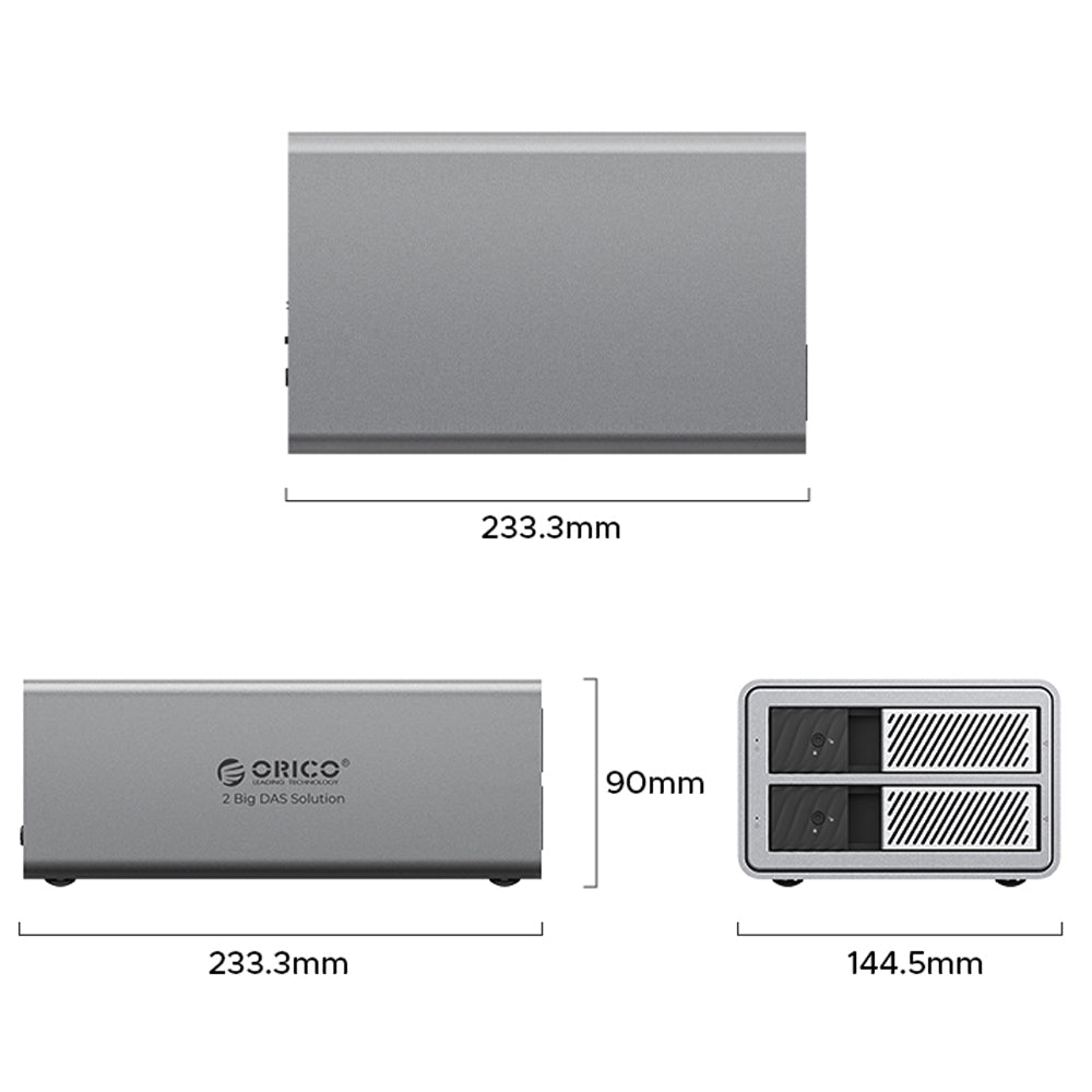 ORICO 98 Series DAS Solution Thunderbolt 3 40GBPS/USB 3.0 5GBPS Hard Drive Enclosure for 2.5-3.5" SATA SSD/HDD with Up to 110TB Max Storage (22TB Per Bay) & Built-In 150W Power Supply for Computer Desktops & Laptops (Windows & MacOS)