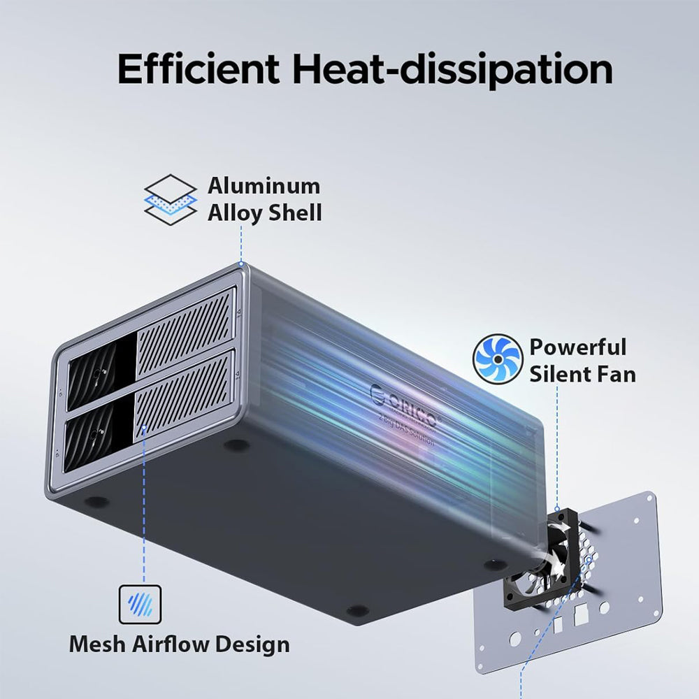 ORICO 98 Series DAS Solution Thunderbolt 3 40GBPS/USB 3.0 5GBPS Hard Drive Enclosure for 2.5-3.5" SATA SSD/HDD with Up to 110TB Max Storage (22TB Per Bay) & Built-In 150W Power Supply for Computer Desktops & Laptops (Windows & MacOS)
