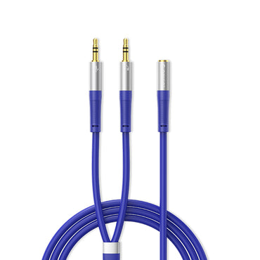[CLEARANCE] ORICO 0.5 Meter 3.5mm TRS Female to Dual Male Jack Headset AUX Audio Splitter Adapter Extension Cable for Desktop Computer PC Laptop Mobile Phone Tablet Music Streaming & Recording - Orange | AX1-05-OR