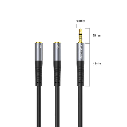 [CLEARANCE] ORICO 1 Meter 3.5mm TRRS Jack Male to Dual Female Headphone and Microphone AUX Audio Splitter Adapter Cable for Desktop Computer PC Laptop Mobile Phone Tablet Music Streaming & Recording - Orange | AX2-10-OR