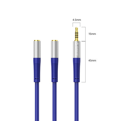 [CLEARANCE] ORICO 1 Meter 3.5mm TRRS Jack Male to Dual Female Headphone and Microphone AUX Audio Splitter Adapter Cable for Desktop Computer PC Laptop Mobile Phone Tablet Music Streaming & Recording - Orange | AX2-10-OR