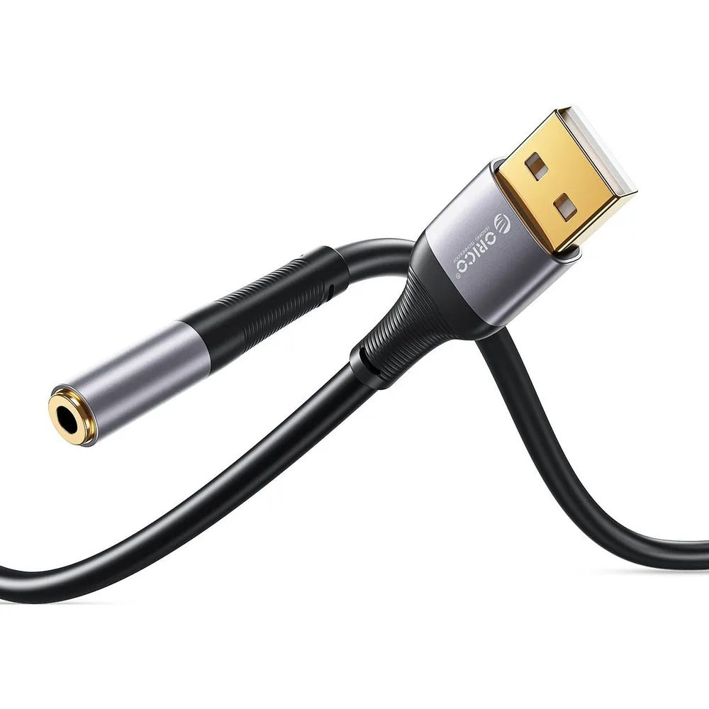 ORICO Female 3.5mm to USB-A Audio Adapter Cable Gold-Plated Plug Connector Cord for Headphones, Microphones, Speakers, Earphones, Headset, Desktop Computers & Laptops | ORICO-AXA1