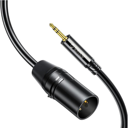 ORICO Male 3 Pin XLR to 3.5mm TRS Microphone Audio Extension Cable Gold-Plated Plug Connector Professional Hi-Fi Mic Cord for Audio Mixers, Amplifiers, Speakers, Desktop Computers & Laptops | ORICO-AXKF