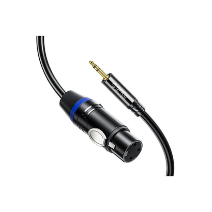 ORICO Female 3 Pin XLR to 3.5mm TRS Microphone Audio Adapter Cable Gold-Plated Plug Connector Professional Hi-Fi Mic Cord for Audio Mixers, Amplifiers, Speakers, Desktop Computers & Laptops | ORICO-AXKM