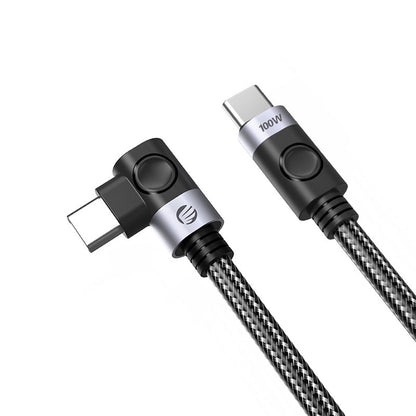[CLEARANCE] ORICO 2 Meters USB Type-C Straight to Angled Male to Male PD 100W 480Mbps Fast Charging Nylon Braided Data Cable for Smartphone PC Desktop Computer Laptop - Black | C2CW