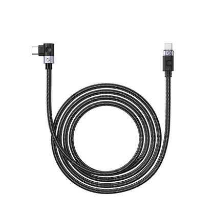 [CLEARANCE] ORICO 2 Meters USB Type-C Straight to Angled Male to Male PD 100W 480Mbps Fast Charging Nylon Braided Data Cable for Smartphone PC Desktop Computer Laptop - Black | C2CW