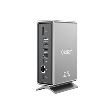 [CLEARANCE] ORICO 15-in-1 USB 3.0 Multifunctional Docking Station with 5Gbps Type C Input, 4K 60Hz UHD, Support Apple M1, PD 100W, SD/TF, 480Mbps Dual USB-A 2.0, 5Gbps USB-A 3.0, 3.5mm AUX Headset, Gigabit RJ45 Port for Windows 8/10, macOS