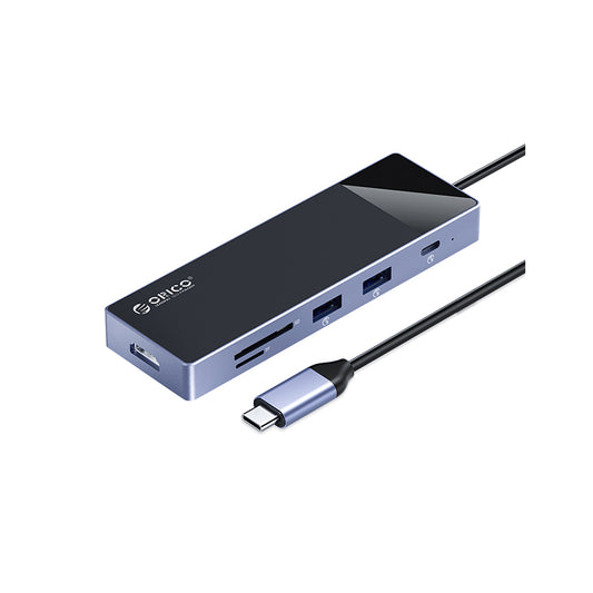 ORICO 9 Port USB Type-C Hub with PD 100W, USB-A 3.0 5Gbps Transfer Rate, 4K 30Hz, TF Micro SD Card Slot Outputs and Green LED Power Indicator for PC Desktop Computer Laptop | DM-9P-BK-BP