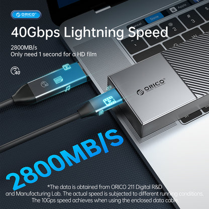 [CLEARANCE] ORICO FV09C3-G2 NVMe/NGFF SATA to USB 3.2 Gen2 Dual Protocol M.2 SSD Enclosure with 2-in-1 USB-C to C/A Data Cable, 40Gbps High-Speed Data Transmission Rate, Thermal Fin, PD 100W, 4TB Supported Capacity for Windows, macOS, Linux, Android