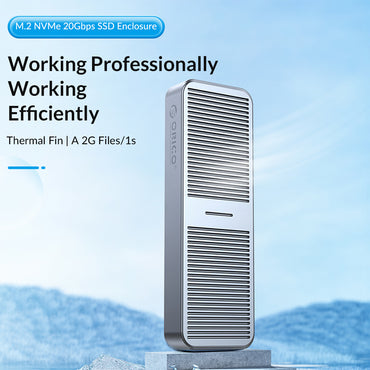 [CLEARANCE] ORICO FV25C3-G2 NVMe/SATA to USB 3.2 Gen2 Dual Protocol M.2 SATA SSD Enclosure with Built-in Aluminum Alloy Heatsink, 2-in-1 USB-C to C/A Cable, 10Gbps Fast Data Transmission Rate, 4TB Supported Capacity for Windows, macOS, Linux