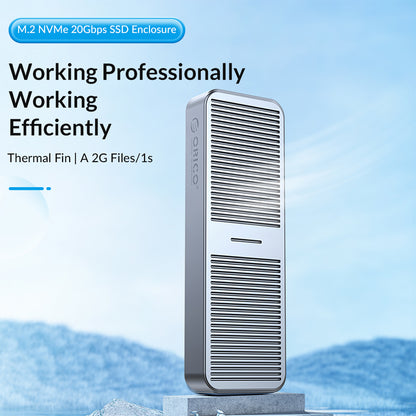 [CLEARANCE] ORICO FV25C3-G2 NVMe/SATA to USB 3.2 Gen2 Dual Protocol M.2 SATA SSD Enclosure with Built-in Aluminum Alloy Heatsink, 2-in-1 USB-C to C/A Cable, 10Gbps Fast Data Transmission Rate, 4TB Supported Capacity for Windows, macOS, Linux