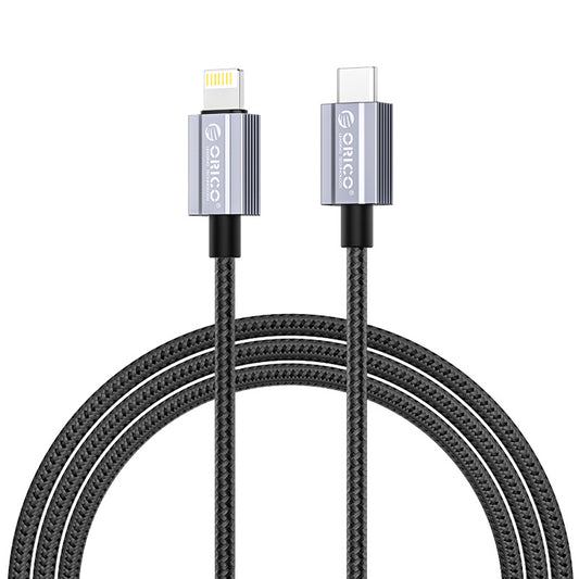 ORICO GQA29 (1m / 1.5m / 2m) USB Type C to Lightning Fast Charging Data Cable 14.5V/2A PD 29W, 480Mbps Transmission Rate, Nylon-Braided Aluminum Alloy for iPhone, iPad, Air Pods