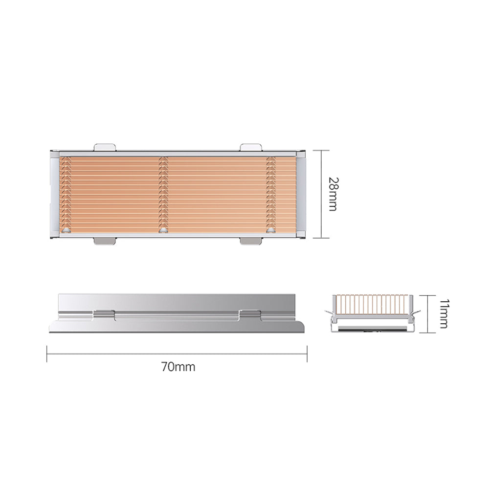 ORICO M2HS1 M.2 SSD Copper Aluminum Heatsink  with Fast Cooling Thermal Fin for Single and Double-Sided 2280 M.2 NVMe NGFF SATA SSD Solid State Drive, PC, Desktop Computer, CPU, Motherboard, Gaming Console
