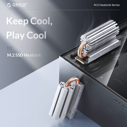 [CLEARANCE] ORICO M2HS5 M.2 SSD Copper Aluminum Heatsink with Fast Cooling Thermal Fin and Copper Pipe for Single and Double-Sided 2280 M.2 NVMe NGFF SATA SSD Solid State Drive, PC, Desktop Computer, CPU, Motherboard, Gaming Console