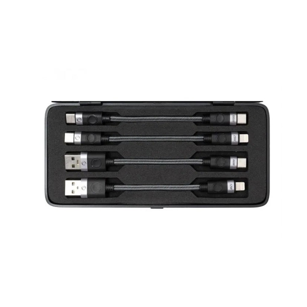 ORICO 4-in-1 Cable Organizer Case with 100W USB-C to USB-C, 66W USB-A to USB-C, 29W USB-C to Lightning, and 12W USB-A to Lightning Data & Charging Cables for Smartphones, Tablets, Laptops, and Cameras