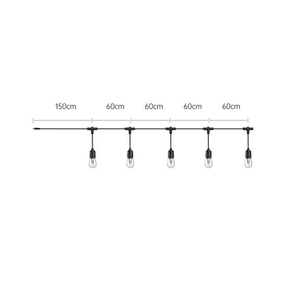 [CLEARANCE] ORICO 4pcs S14 E26 0.5W LED Light Bulb and PVC Wire with 2800K Color Temperature and IP66 Waterproof for Outdoor Camping Streetlight | OBL04 - Black