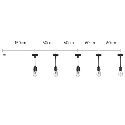 ORICO LED Outdoor & Indoor Hanging String Lights with S15 2W Bulbs E26 for Camping, Home Exterior & Interior Lighting