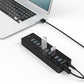 ORICO USB 3.0 / 2.0 10-Port Expansion Hub with Power Supply & LED Light Indicators for PCs, Computer Desktops & Laptops (Windows, macOS & Linux) | USB Hubs & Docking Station | ORICO-P10