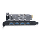 ORICO 4-Port USB 3.0 PCIe Expansion Card with 5Gbps High-Speed Data Rate for Desktop Computers (Windows & Linux) | PCIe USB Expansion Card | PCIe Card with USB Ports | ORICO-PVU3-4P-V1