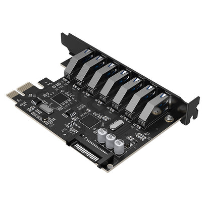 ORICO 7-Port USB 3.0 PCIe Expansion Card with 5Gbps High-Speed Data Rate for Desktop Computers (Windows & Linux) | PCIe USB Expansion Card | PCIe Card with USB Ports | ORICO-PVU3-7U-V1