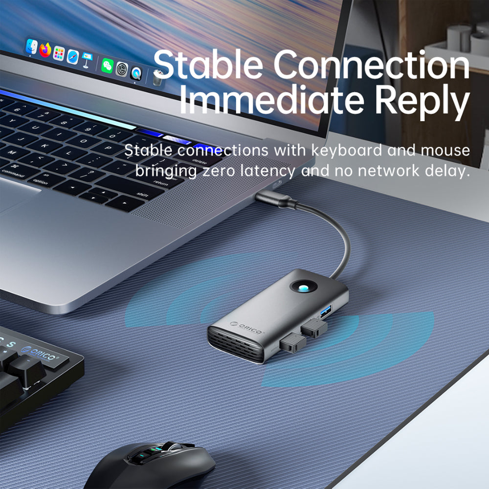 ORICO 6-in-1 USB 3.0 Multifunctional Docking Station with 5Gbps Type C Input, HDMI 4K 60Hz UHD, Support Apple M1/M2, PD 100W, 5Gbps USB-A 3.0, USB-C 3.0 for Windows 8/10, macOS, Linux, Android (Gray, Rose Gold, Silver) | PW11-6P
