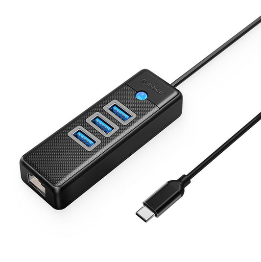 ORICO 0.15M 4 Port USB 3.0 Type C Data Hub with 5Gbps USB-C 3.0 Input, 2.5Gbps Ethernet, 5Gbps USB-A 3.0 Output for Windows 8/10, macOS, Linux | PW3UR25-C3