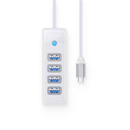 [CLEARANCE] ORICO 1m 4-in-1 USB 3.0 Type C Hub with 5Gbps Transfer Rate, 4 x USB-A 3.0 Output for Windows, macOS, Linux | PW4U-C3-10-BK