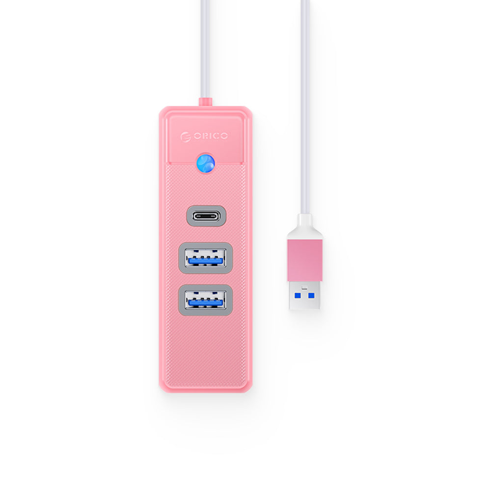 ORICO 0.15m/ 0.5m 3-in-1 USB 3.0 Type A Hub with 5Gbps Transfer Rate, USB-A 3.0, USB-C 3.0 for Windows, macOS, Linux (Black / Blue / Pink / White) | PWC2U-U3-015