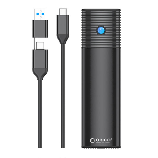 ORICO PWEM2-G2 NVMe/SATA to USB 3.2 Gen2 USB Type C M.2 SSD Enclosure Tool-Free with 2-in-1 USB-C to C/A Data Cable, 10Gbps Fast Data Transmission Rate, 4TB Max. Supported Capacity, Support Dual Protocol & UASP, Windows, macOS, Linux