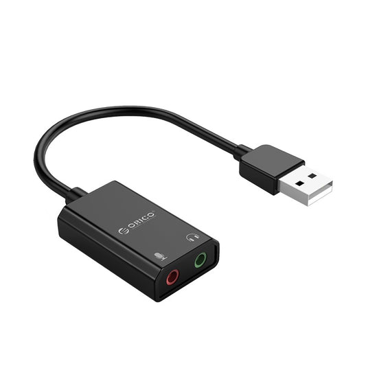 ORICO External USB Sound Card with 2-Port 3.5mm Audio Output for Microphones, Headphones & Speakers to PC/Computer Desktops & Laptops (Windows, macOS & Linux) | ORICO-SKT2