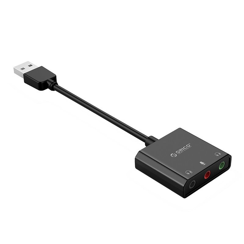 ORICO External USB Sound Card with 3-Port 3.5mm Audio Output for Microphones, Headphones & Speakers to PC/Computer Desktops & Laptops (Windows, macOS & Linux) | ORICO-SKT3