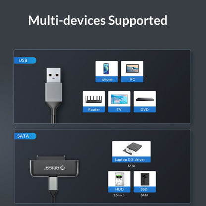 ORICO USB 3.0 to SATA Adapter Cable for 2.5 / 3.5 inch HDD SSD with 5Gbps Transfer Speed and 2.5 inch Hard Disk Drive Protective Silicone Case (Optiol Purchase) for Computers & Laptops