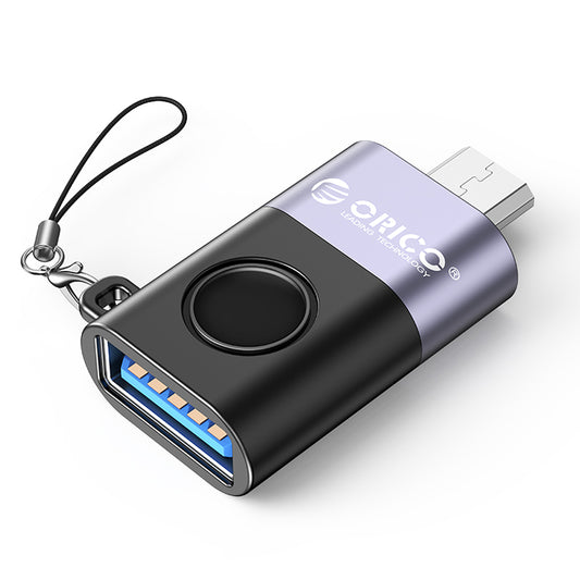 ORICO micro USB to USB-A Charging & OTG Adapter with 480Mbps Fast Data Transfer Rate, PD 5W 4.5A Fast Charging, OTG Flash Drive Function Supported, Anti-lost Lanyard for Smartphone, Tablet, Gaming Console, Computer, Laptop | WBA-BK-BP