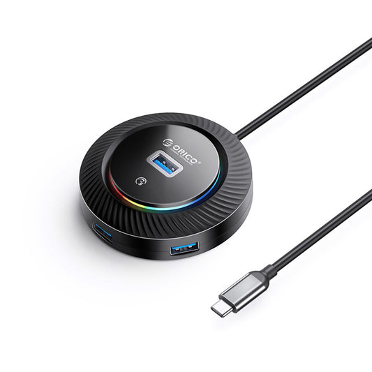 ORICO 4-IN-1 USB HUB 5GBPS RGB (0.3M) Type-C Cable with 4-Port USB 3.0 | Windows, Linux & macOS Support | for PCs, Computer Desktops & Laptops | USB Hubs & Docking Stations | YKR2-C3