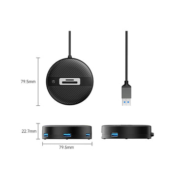 [CLEARANCE] ORICO YS5-U3 (0.3m) 4-Port USB 3.0 USB-A Desktop Hub Card Reader 10W with 5Gbps Transmission Rate, 5Gbps USB-A 3.0 Output, SD / TF Memory Card Slot for Windows 8/10, macOS, Linux, PC, Laptop, Desktop Computer
