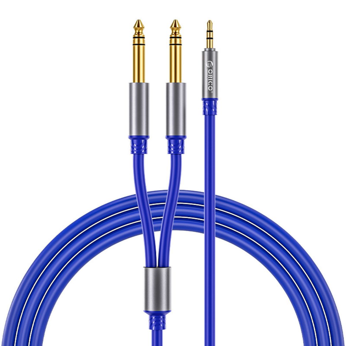 [CLEARANCE] ORICO 3 Meters TRS 3.5mm Male to Dual Male 6.5mm AUX Audio Adapter Cable 1/4 to 1/8 Jack for Mixer Amplifier Speaker DVD Player Computer PC Laptop Mobile Phone Tablet - Orange | AX2N-30-OR