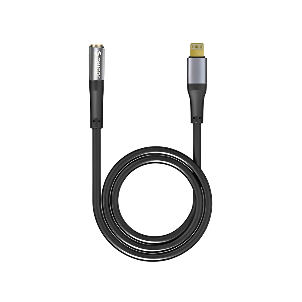 ORICO 0.2 Meter 3.5mm Audio Female Cable Adapter to Lightning Male Gold Plated with Silicon Outer Cover for Earphones and Headphones to iPhones, iPads and MacBook | AXL