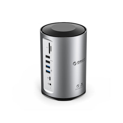 [CLEARANCE] ORICO 15 Port Multifunctional Docking Station with Max 5Gbps Transfer Rate, USB Type-C Input, 4K 60Hz UHD, PD 100W, Support Apple M1/M2, USB-A 3.0, USB-C, USB-A 2.0 480Mbps, 3.5mm AUX, 1000Mbps Ethernet, SD & TF Card Slot | CDH-YD3 - Silver