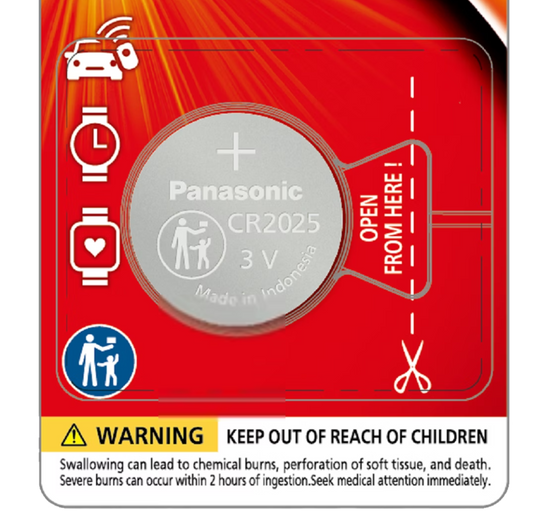 [CLEARANCE] Panasonic CR2025 ECR2025 2025 Lithium Coin Cell Button Battery 3V